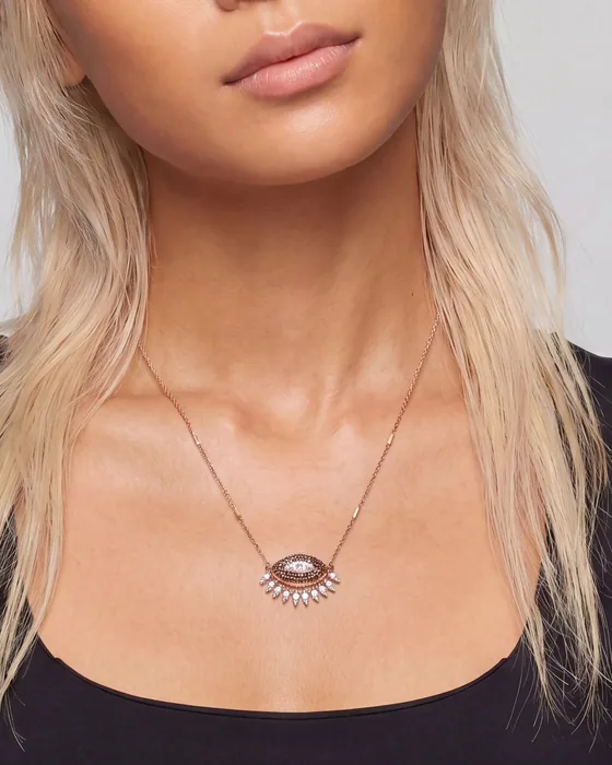 10th Eye Chain Necklace worn by the model