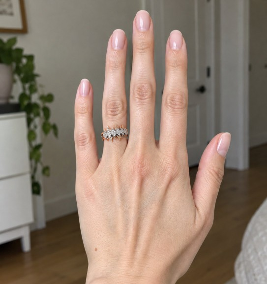 Hand wearing a ring in a virtual try-on